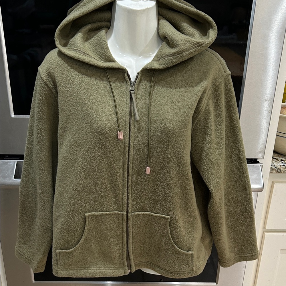 Olive Green taupe color Women's Hooded Jacket